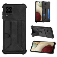Shockproof Protective Rear Case with Card Slots for Samsung Galaxy A12 - Black - acc Noco