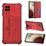 Shockproof Protective Rear Case with Card Slots for Samsung Galaxy A12 - Red - acc Noco