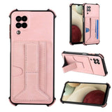 Shockproof Protective Rear Case with Card Slots for Samsung Galaxy A12 - Rose Pink - acc Noco