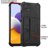 Shockproof Protective Rear Case with Card Slots for Samsung Galaxy A22 5G - acc Noco