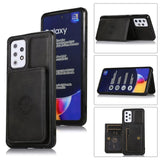 Shockproof Protective Rear Cover with Wallet Card Holder/Stand for Samsung Galaxy A72 5G - Black - Cover Noco