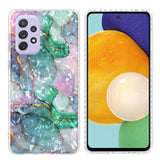 Samsung Galaxy A13 K16 Patterned Clear Protective Cover Cushioned Corner Protection - Green Marble - Cover Noco