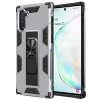 Shockproof Protective Case with Metal Patch / Stand for Samsung Galaxy Note 10 - Silver - acc Noco