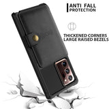 Shockproof TPU Raised Bezel Cover with Wallet Card Holder/Stand Dome Clasp for Samsung Galaxy Note 20 Ultra - Black - Cover Noco