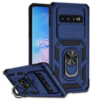 Samsung Galaxy S10 + Sliding Camera Cover Protective Case with Ring/Stand - Blue Noco