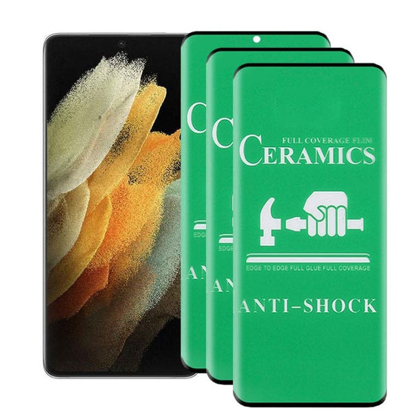 [3 PACK] Ceramic Film Screen Protector Anti-Scratch - For SAMSUNG GALAXY S21 ULTRA - Glass Noco