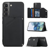 Shockproof Protective Rear Case with Wallet Card Holder/Stand for Samsung Galaxy S22+ - Black - acc Noco