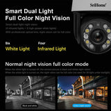 SriHome SH041 5MP 20X Optical Zoom 2.4G/5G Wi-Fi PTZ Security Camera with Spotlights IR Nightvision LED 2-Way Audio - security SriHome