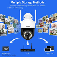 SriHome SH041 5MP 20X Optical Zoom 2.4G/5G Wi-Fi PTZ Security Camera with Spotlights IR Nightvision LED 2-Way Audio - security SriHome