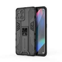 Sonic Shockproof Cover Folding Stand Metal Patch - For OPPO FIND X3 / FIND X3 PRO - Black - acc Noco