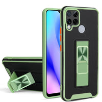 Realme C15 / C12 / C25 - Dual Colour Shockproof Protective Case with Metal Patch / Stand - Green - Cover Noco