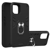 Shockproof Protective Case with Metal Ring/Stand for Apple iPhone 11 - Black - acc Noco