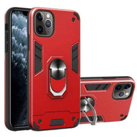 Shockproof Protective Case with Metal Ring/Stand for Apple iPhone 11 PRO - Red - acc Noco
