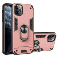 Shockproof Protective Case with Metal Ring/Stand for Apple iPhone 11 Pro Max - Rose Pink - acc Noco