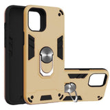 Shockproof Protective Case with Metal Ring/Stand for Apple iPhone 12 Pro - Gold - acc Noco