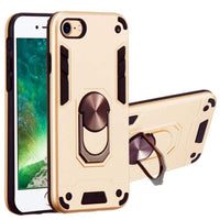 Shockproof Protective Case with Metal Ring/Stand for Apple iPhone 7 / iPhone 8 / iPhone SE 2020 - Gold - acc Noco