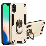 Shockproof Protective Case with Metal Ring/Stand for Apple iPhone X / iPhone XS - Gold - acc Noco