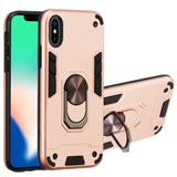 Shockproof Protective Case with Metal Ring/Stand for Apple iPhone X / iPhone XS - Rose Pink - acc Noco