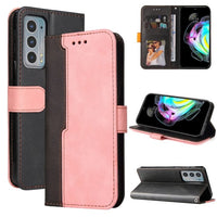 Motorola Edge 20 - Splash Flip Phone Cover/Wallet with Card Slots Magnetic Flap Dual Colour - Pink - Cover Noco