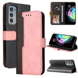 Motorola Edge 20 - Splash Flip Phone Cover/Wallet with Card Slots Magnetic Flap Dual Colour - Pink - Cover Noco