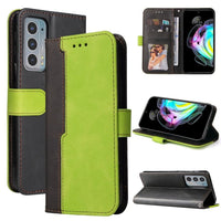 Motorola Edge 20 - Splash Flip Phone Cover/Wallet with Card Slots Magnetic Flap Dual Colour - Green - Cover Noco