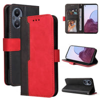 Oppo A96 5G / Reno7 Z 5G Splash Flip Phone Cover/Wallet with Card Slots Magnetic Flap Dual Colour - Red - Cover Noco