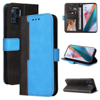 Splash Flip Phone Cover/Wallet with Card Slots Magnetic Flap Dual Colour - For OPPO FIND X3 / FIND X3 PRO - Blue - acc Noco