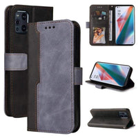Splash Flip Phone Cover/Wallet with Card Slots Magnetic Flap Dual Colour - For OPPO FIND X3 / FIND X3 PRO - Grey - acc Noco