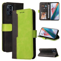 Splash Flip Phone Cover/Wallet with Card Slots Magnetic Flap Dual Colour - For OPPO FIND X3 / FIND X3 PRO - Green - acc Noco