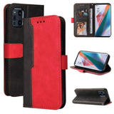 Splash Flip Phone Cover/Wallet with Card Slots Magnetic Flap Dual Colour - For OPPO FIND X3 / FIND X3 PRO - Red - acc Noco