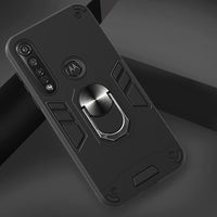 Shockproof Protective Case with Metal Ring/Stand for Motorola Moto G8 Plus - acc Noco