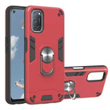 Shockproof Protective Case with Metal Ring/Stand for Oppo A52 A72 A92 - Red - acc Noco
