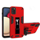 Shockproof Protective Case with Metal Patch Stand for Samsung Galaxy A02S - Metallic Red - acc Noco