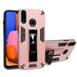 Shockproof Protective Case with Metal Patch Stand for Samsung Galaxy A20S - Rose Pink - acc Noco