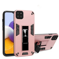 Shockproof Protective Case with Metal Patch / Stand for Samsung Galaxy A22 5G - Rose Pink - acc Noco