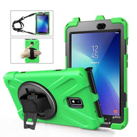 Shockproof Rugged Cover with Stand for Samsung Galaxy Tab Active 2 8.0 T390/T395/T397 - Green and Black - tablet cover Noco