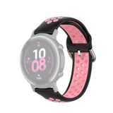 Watch Strap Replacement 22mm Width Silicone Perforated Anti-Sweat - Black and Pink - watch Ulefone