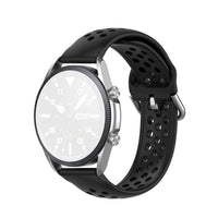 Watch Strap Replacement 22mm Width Silicone Perforated Anti-Sweat - Black - watch Ulefone