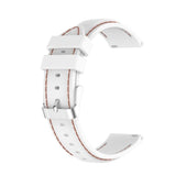 Watch Strap Replacement 20mm Width Silicone Stitched Pattern Anti-Sweat - White with Brown Stitch - watch Ulefone