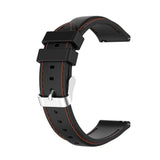Watch Strap Replacement 22mm Width Silicone Stitched Pattern Anti-Sweat - Black with Brown Stitch - watch Ulefone