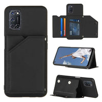 Shockproof Protective Case with Rear Wallet Card Holder for Oppo A52 A72 A92 - Black - acc Noco