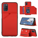 Shockproof Protective Case with Rear Wallet Card Holder for Oppo A52 A72 A92 - Red - acc Noco