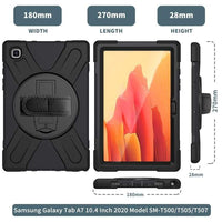 Heavy Duty Tablet Cover with Rotating Stand/Hand Grip/Stylus Holder Screen Protector for Samsung Galaxy Tab A7 10.4 2020 T500/T505 - acc 