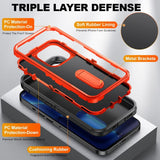 Apple iPhone 14 - Triple Defense Rugged Cover 3 Layer Pop-Out Stand Raised Bezels - Cover Noco