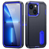 Apple iPhone 14 - Triple Defense Rugged Cover 3 Layer Pop-Out Stand Raised Bezels - Blue - Cover Noco