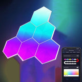 6 PACK - LED Ambient Light Tiles Wi-Fi App Control Multiple Patterns Colours or Sound Activated - smart Noco