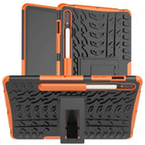 Rugged Protective Tablet Cover with Stand Pen Slot for Samsung Galaxy Tab S7 T870/T875 - Black and Orange - acc Noco