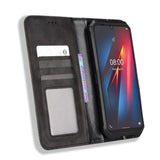 Thatch Flip Phone Cover/Wallet with Card Slots - For ULEFONE ARMOR 8 / ARMOR 8 PRO - Black - acc Noco