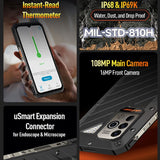 Ulefone Power Armor 19 4G 12GB RAM+256GB 120Hz Display 108MP Samsung Camera Thermometer Helio G99 - rugged Ulefone