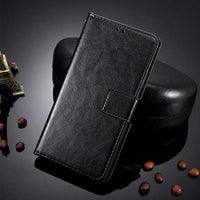 Deluxe Faux Leather Texture Flip Phone Cover/Wallet - For ULEFONE NOTE 8P Phone - Black - acc Noco